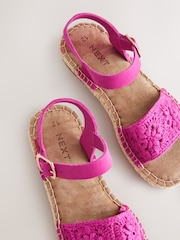 Hot Pink Crochet Buckle Fastening Sandals - Image 5 of 5