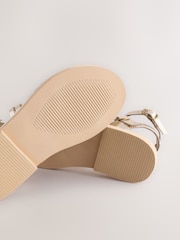 Gold Metallic Leather Gladiator Sandals - Image 7 of 7