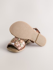 Chocolate Brown Embroidered Sandals - Image 11 of 11