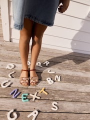 Chocolate Brown Embroidered Sandals - Image 6 of 11