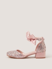 Monsoon Pink Sara Bow Glitter Two-Part Heels - Image 2 of 3