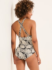 FatFace Hope Black Mono Shell Macrame Swimsuit - Image 2 of 6