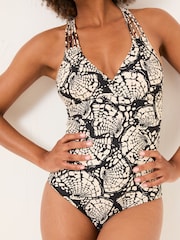 FatFace Hope Black Mono Shell Macrame Swimsuit - Image 4 of 6