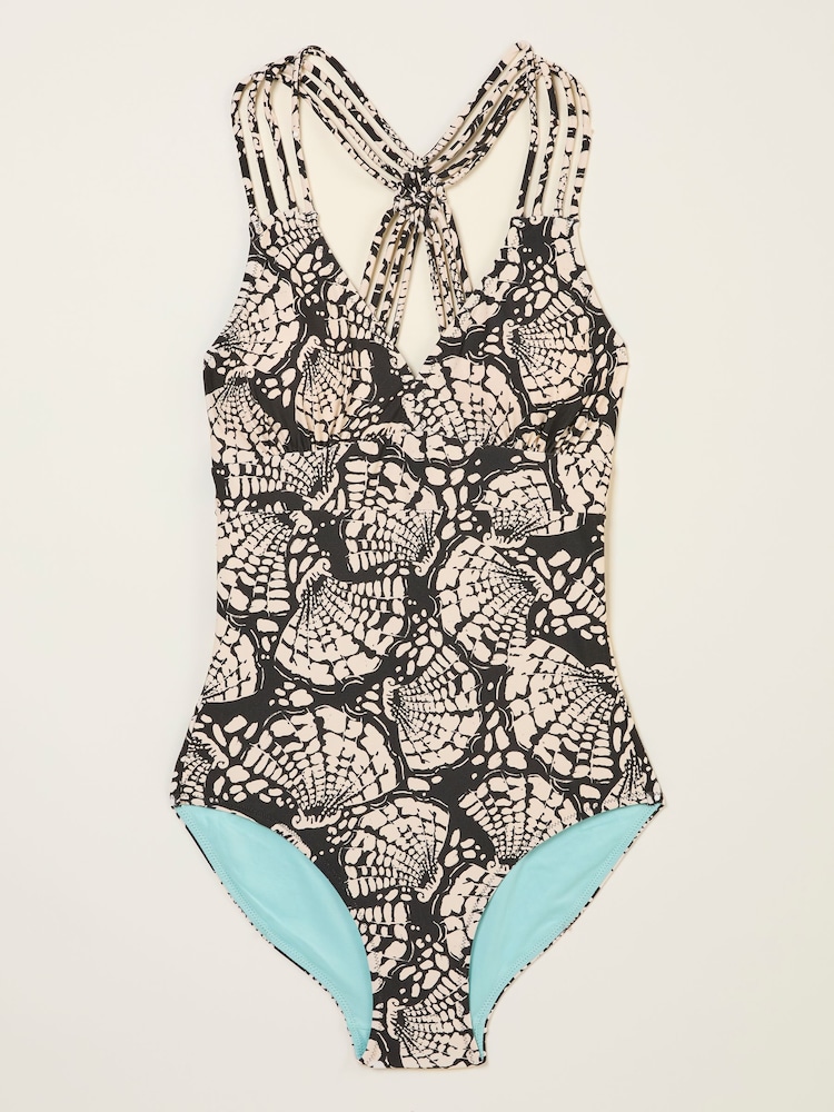 FatFace Hope Black Mono Shell Macrame Swimsuit - Image 6 of 6