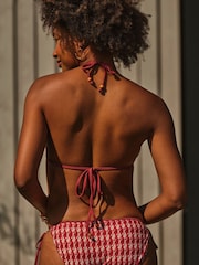 FatFace Red Triangle Maci Retro Shell Bikini Top - Image 2 of 5