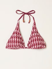 FatFace Red Triangle Maci Retro Shell Bikini Top - Image 5 of 5