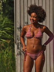 FatFace Red Tie Side Rue Retro Shell Bikini Bottom - Image 4 of 6