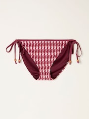FatFace Red Tie Side Rue Retro Shell Bikini Bottom - Image 6 of 6