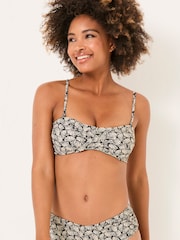FatFace Ness Black Mono Shell Bandeau Bikini Top - Image 1 of 5