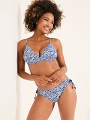 FatFace Formby Indigo Blue Damask Paisley Bikini Top - Image 1 of 5