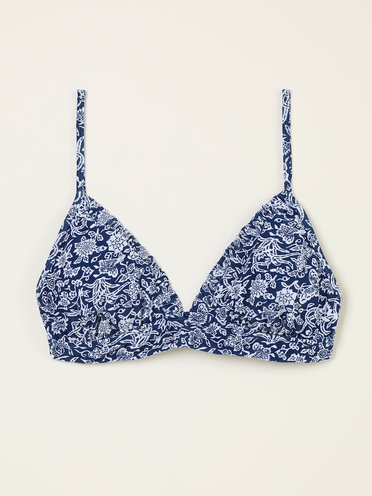 FatFace Formby Indigo Blue Damask Paisley Bikini Top - Image 5 of 5