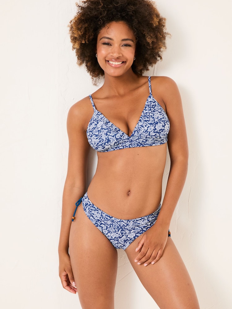 FatFace Indigo Blue Bonne Damask Paisley Bikini Bottoms - Image 1 of 5