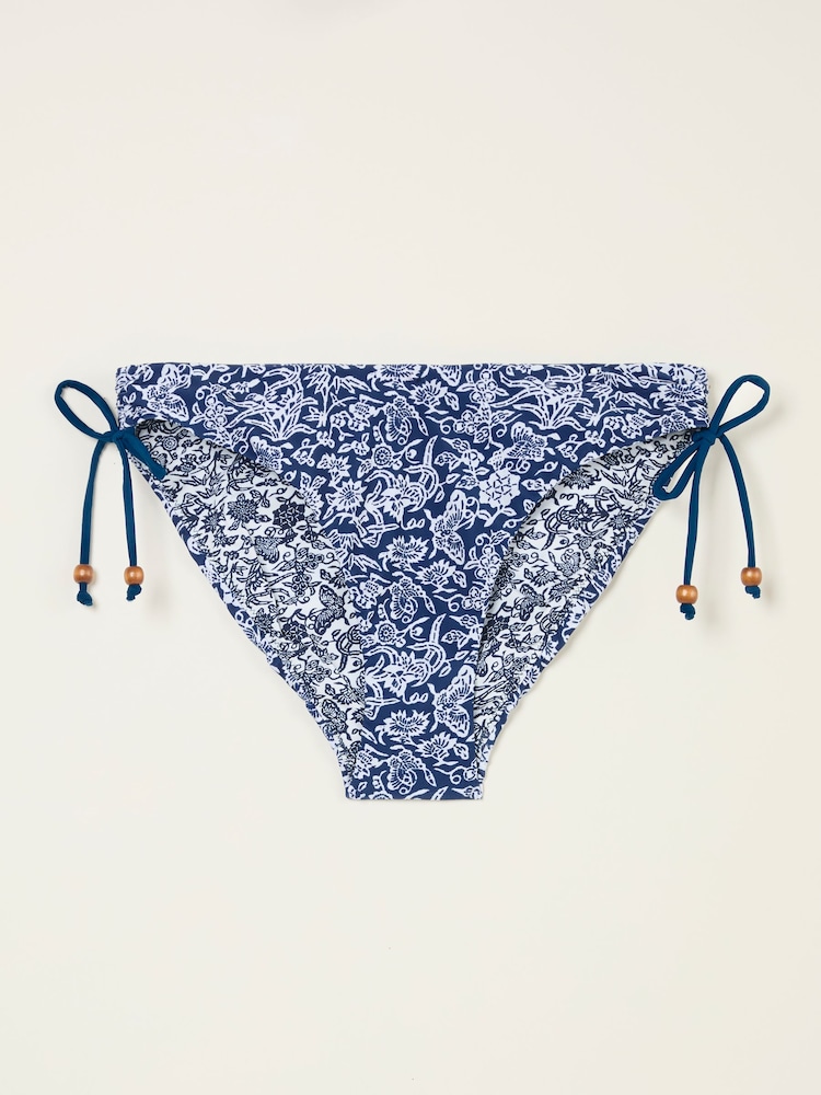 FatFace Indigo Blue Bonne Damask Paisley Bikini Bottoms - Image 5 of 5