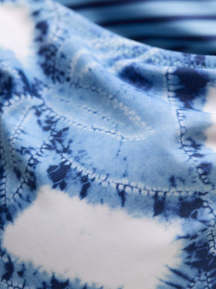 FatFace Loe Blue Leaf Print Bikini Top - Image 6 of 6