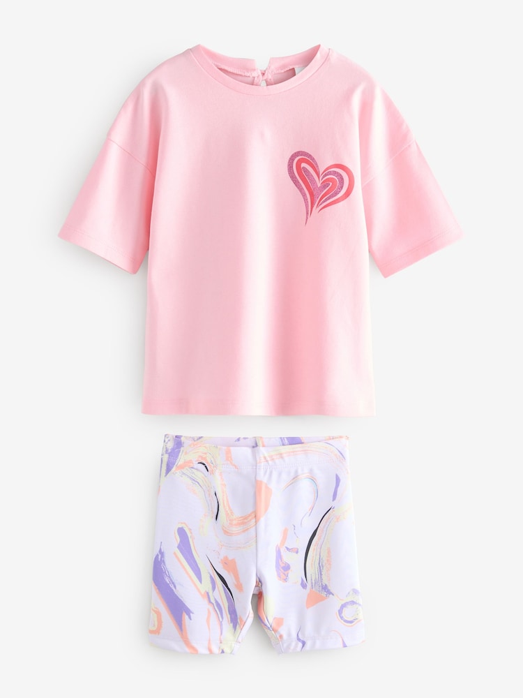 Pink Cycling Shorts Set 2 Piece - Image 1 of 1
