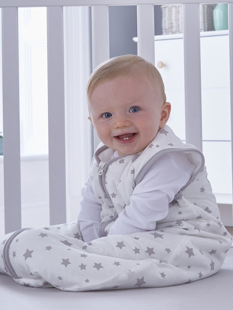 Silentnight Grey 100% Cotton Safe Nights 2.5 Tog Baby Sleeping Bag - Image 2 of 4