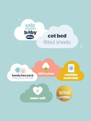 Silentnight White 100% Cotton Safe Nights Fitted Sheet - Image 8 of 10