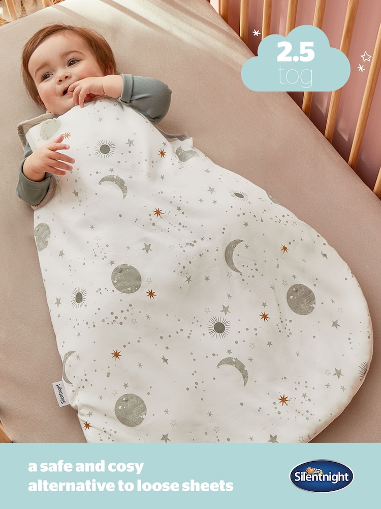 Silentnight White 100% Cotton Safe Nights 2.5 Tog Baby Sleeping Bag - Image 2 of 9