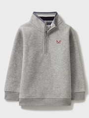 Crew Clothing Grey Long Sleeve Half Zip Sweatshirt - Image 1 of 3