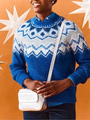 Crew Clothing Blue Fairisle Pattern Jumper - Image 1 of 4