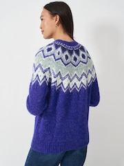 Crew Clothing Blue Fairisle Pattern Jumper - Image 3 of 4