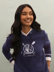 Crew Clothing Company Blue Embroidered Crest Hoodie - Image 1 of 4