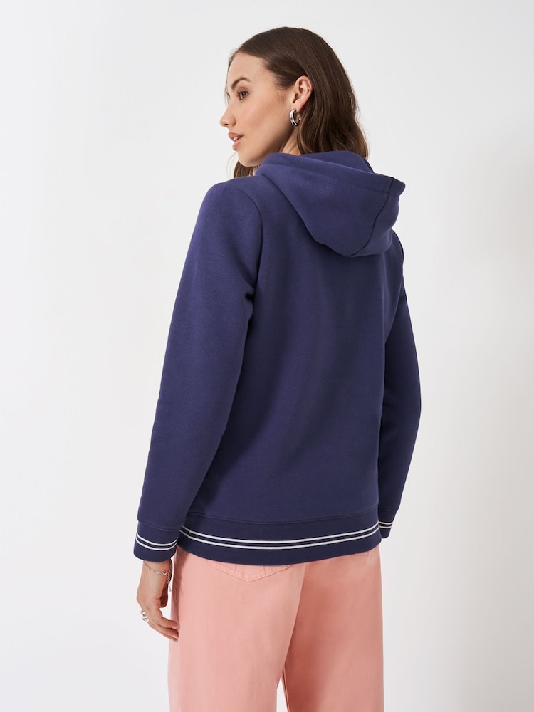 Crew Clothing Company Blue Embroidered Crest Hoodie - Image 2 of 4