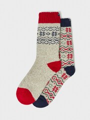 Crew Clothing Company Natural Boot Socks 2 Pack - Image 1 of 2