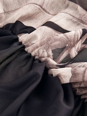 Black Palm Long Sleeve Ruched Side Mesh Top - Image 6 of 7