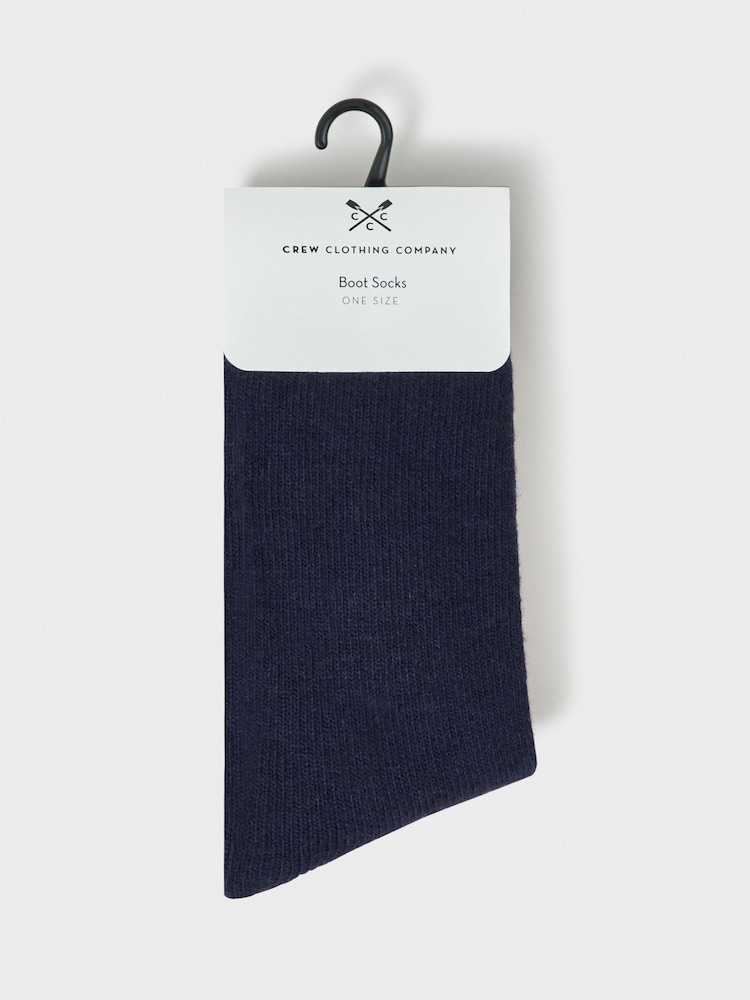 Crew Clothing Blue Boot Socks 2 Pack - Image 2 of 2