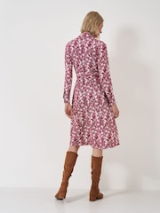 Crew Clothing Company Red Dani Floral Print Jersey Wrap Dress - Image 2 of 4