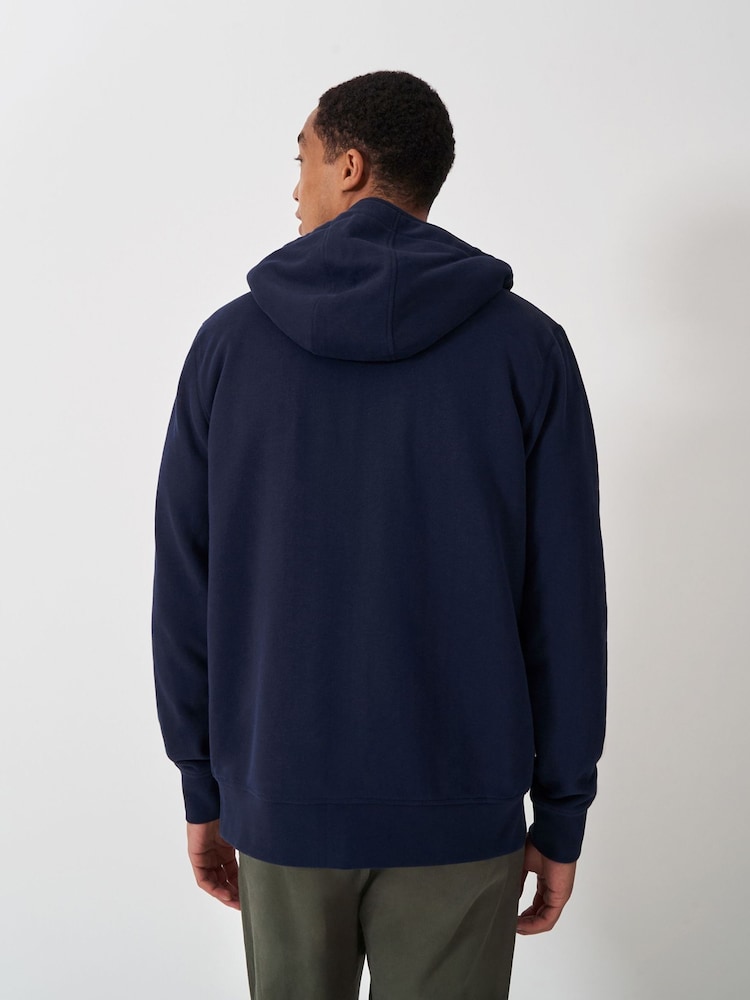 Crew Clothing Blue Zip Through Hoodie - Image 2 of 5