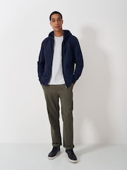 Crew Clothing Blue Zip Through Hoodie - Image 3 of 5