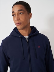 Crew Clothing Blue Zip Through Hoodie - Image 4 of 5
