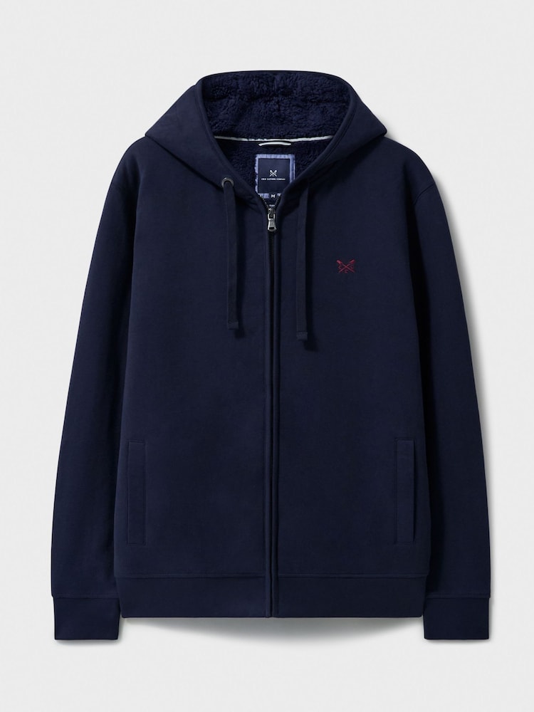Crew Clothing Blue Zip Through Hoodie - Image 5 of 5
