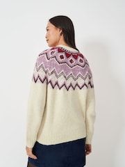 Crew Clothing Pink Fairisle Pattern Jumper - Image 3 of 4