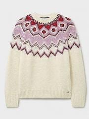 Crew Clothing Pink Fairisle Pattern Jumper - Image 4 of 4