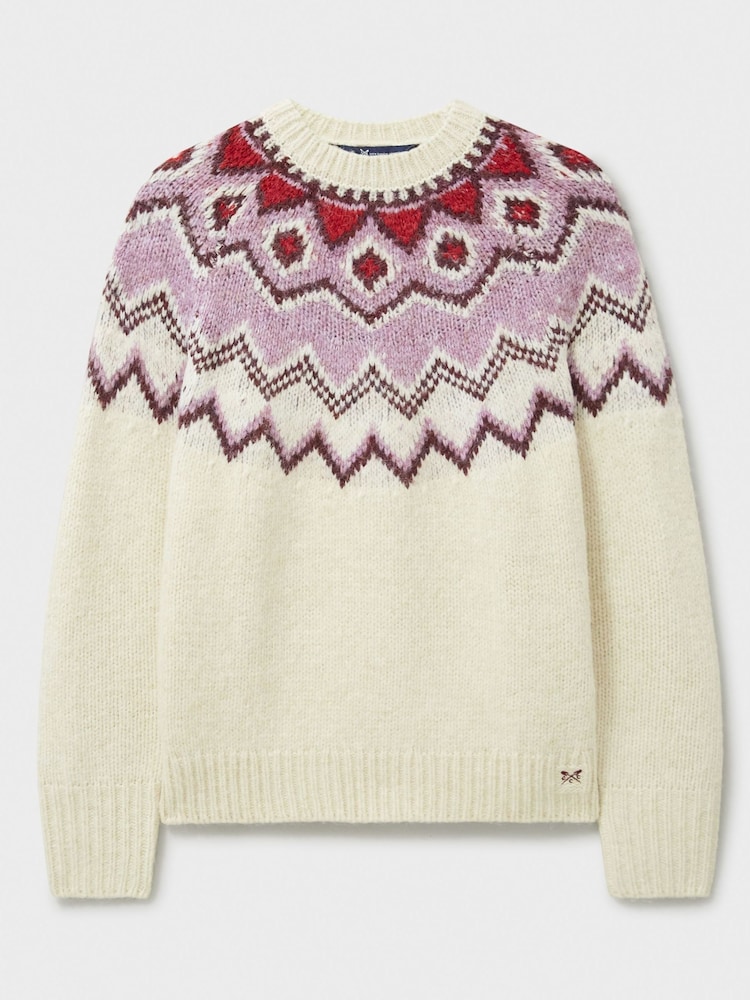 Crew Clothing Pink Fairisle Pattern Jumper - Image 4 of 4
