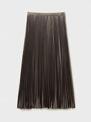 Crew Clothing Company Gold Pleated Waterfall Hem Metallic Skirt - Image 5 of 5