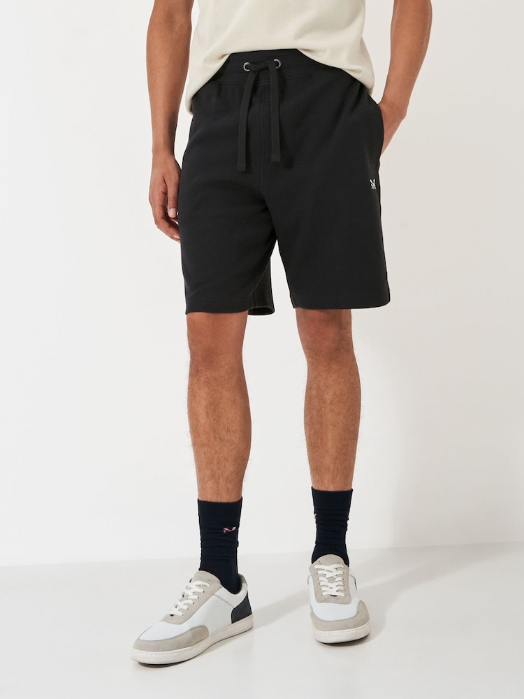 Crew Clothing Grey Cotton Blend Waffle Lounge Shorts - Image 1 of 4