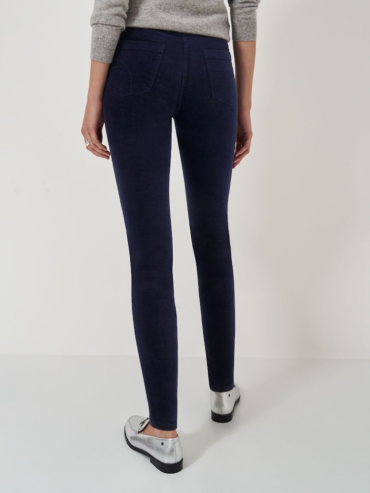 Crew Clothing Blue 5 Pocket Velvet Skinny Trousers - Image 2 of 5