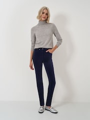 Crew Clothing Blue 5 Pocket Velvet Skinny Trousers - Image 4 of 5