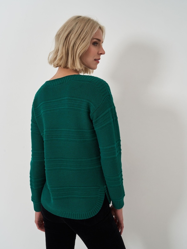 Crew Clothing Green Dark Tali Boat Neck Knit Jumper - Image 2 of 4