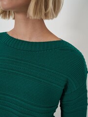 Crew Clothing Green Dark Tali Boat Neck Knit Jumper - Image 4 of 4
