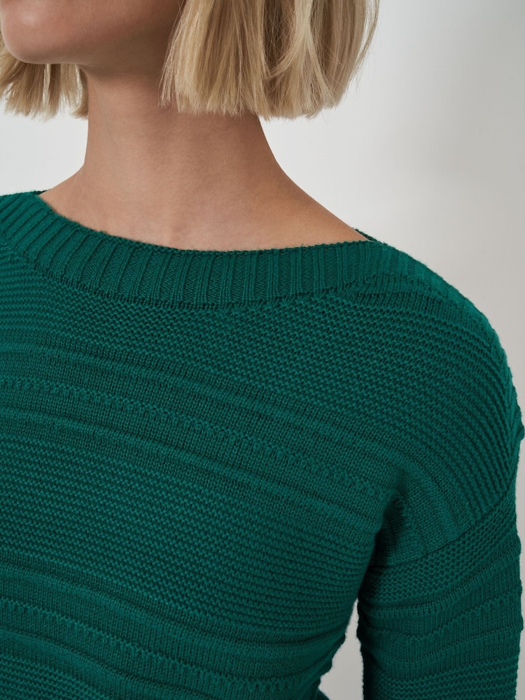 Crew Clothing Green Dark Tali Boat Neck Knit Jumper - Image 4 of 4