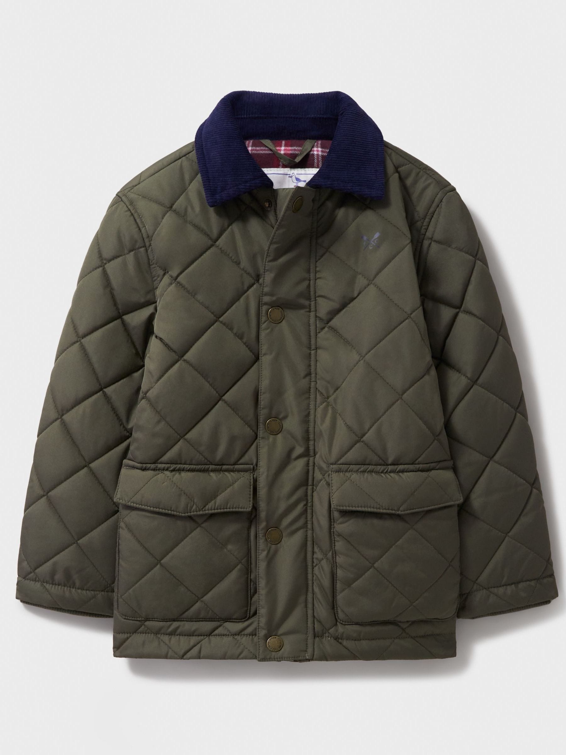 Buy Crew Clothing Company Green Cord Collar Diamond Quilted Jacket from Next Ireland