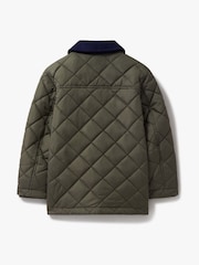 Crew Clothing Company Green Corduroy Collar Diamond Quilted Jacket - Image 2 of 3