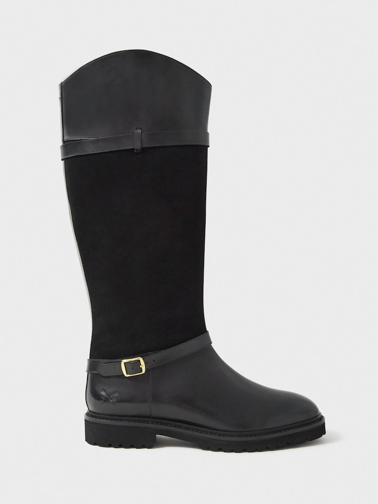 Crew Clothing Black Tall Chunky Boots - Image 2 of 3
