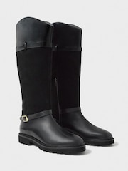 Crew Clothing Black Tall Chunky Boots - Image 3 of 3