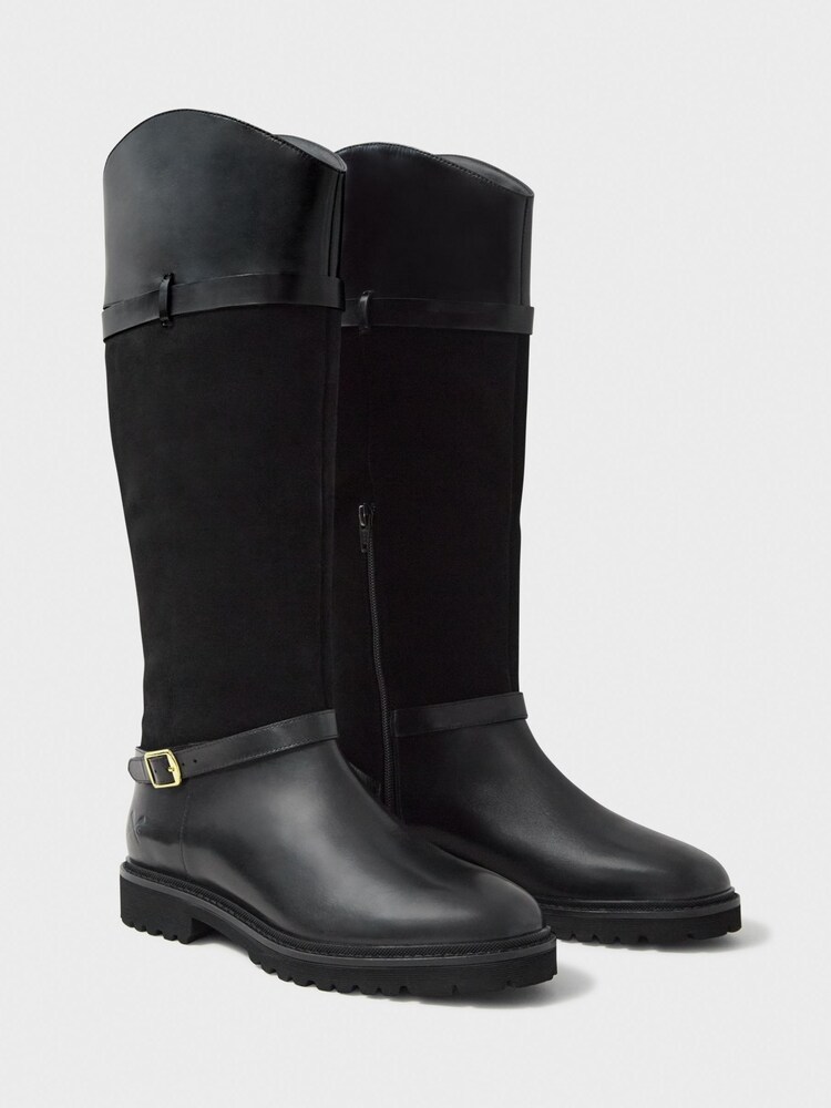 Crew Clothing Black Tall Chunky Boots - Image 3 of 3